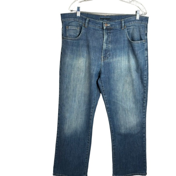 Men Pendleton Factory Thigh Fade Distress Jeans 38”X28” Relaxed Fit Straight Leg - Picture 6 of 9